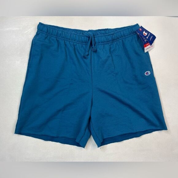 Champion Powerblend Moisture Wicking Sweat Gym Shorts Women XL Teal Blue NWT - Picture 1 of 7
